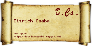 Ditrich Csaba névjegykártya