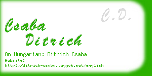 csaba ditrich business card